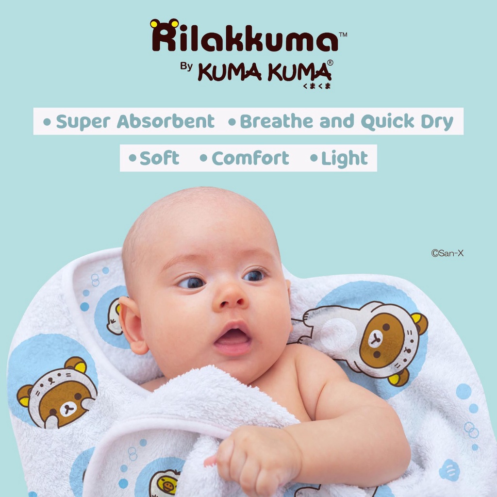 Kuma Kuma Pure Cotton Towel Handuk Bayi Handuk anak 60cm x 120cm / 100cm x 50cm