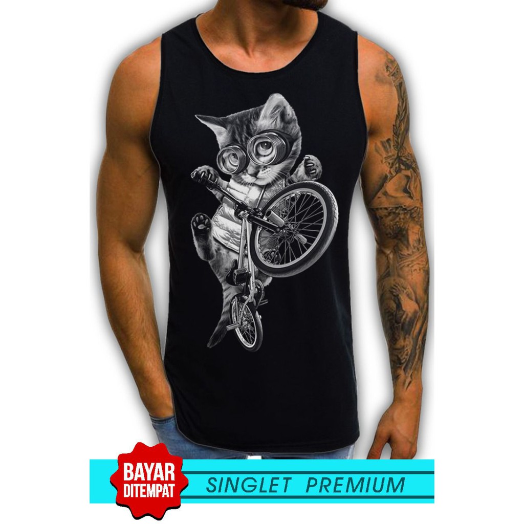 SINGLET LEKBONG PRIA (KUCING SEPEDA) / SINGLET LEKBONG GYM /LEKBONG / SINGLET/KAOS DALAM PRIA/KUTANG