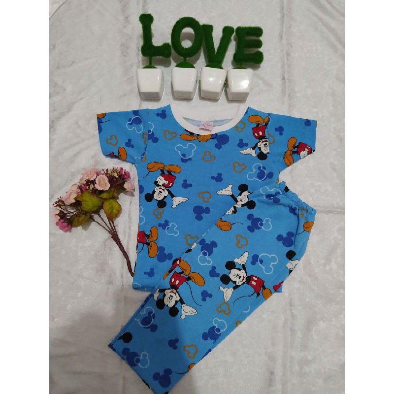 PIYAMA ANAK KAOS MOTIF MICKEY MOUSE