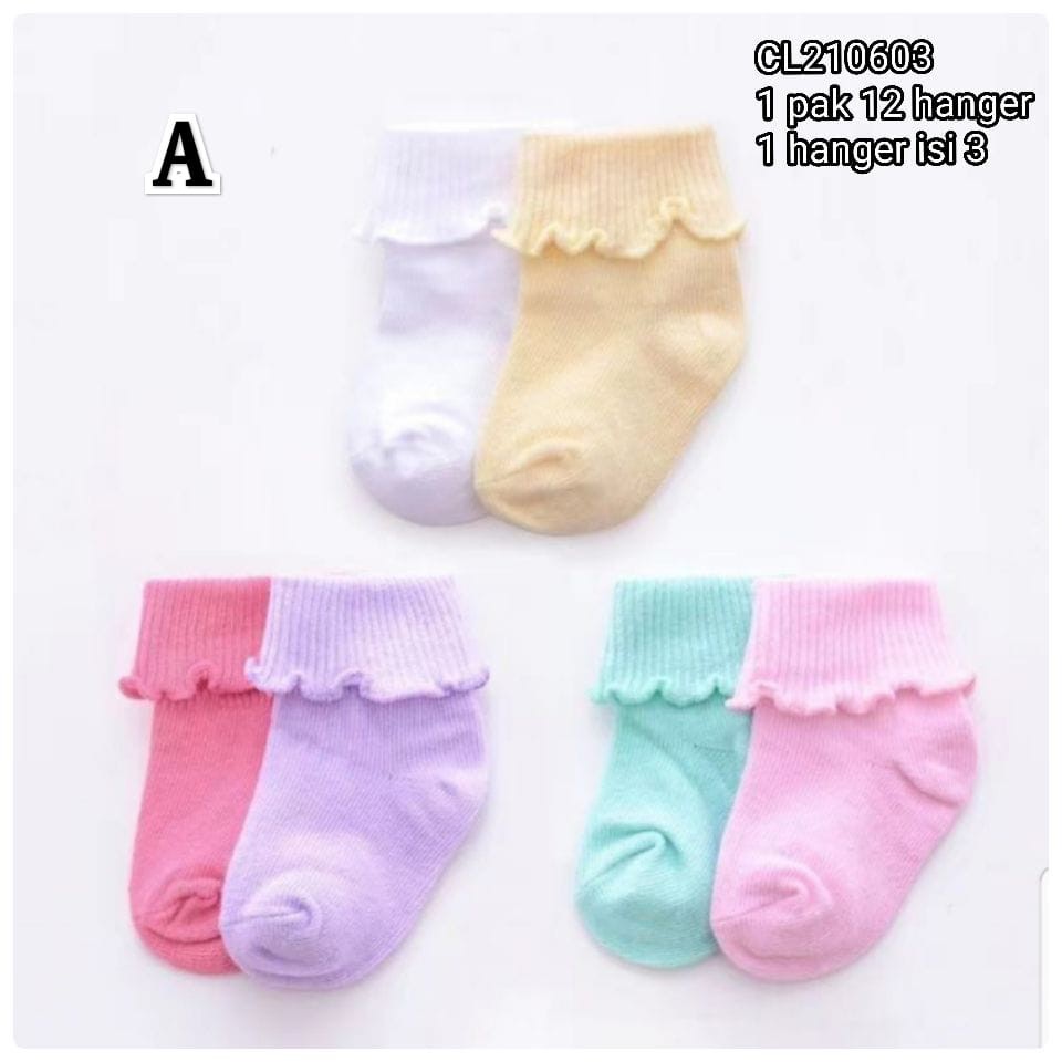 Catell Love Socks GRUP 3 POLOS / Kaos Kaki Bayi 0-12m (3pcs/Pack)