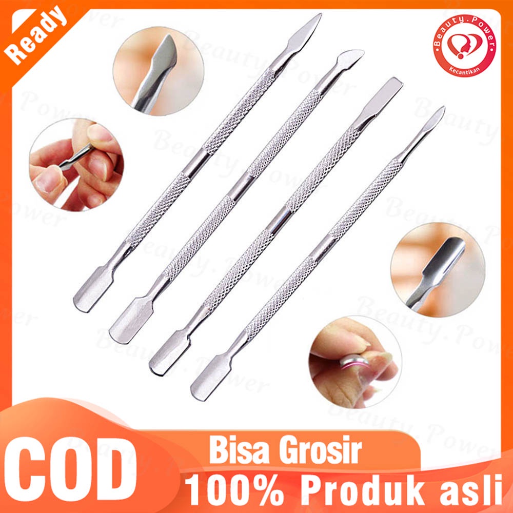 4pcs Alat Kutikula Tahan Lama Untuk Manicure Pedicure Bahan Stainless Steel