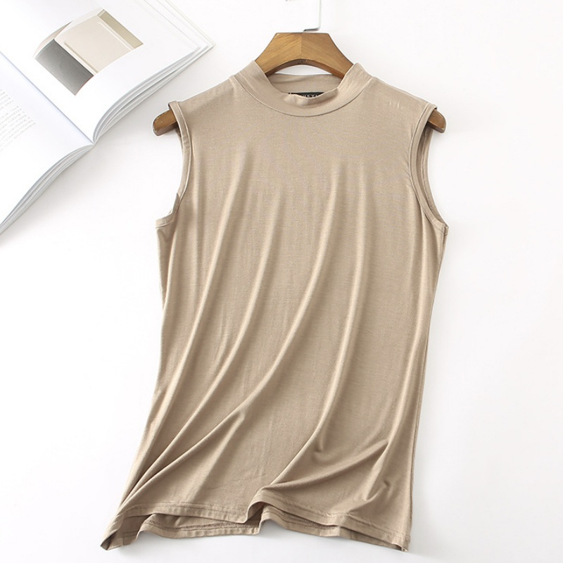 Kaos Turtleneck &quot;Chama&quot;, Sleeveless Bahan Modal, Stretch Adem Dingin