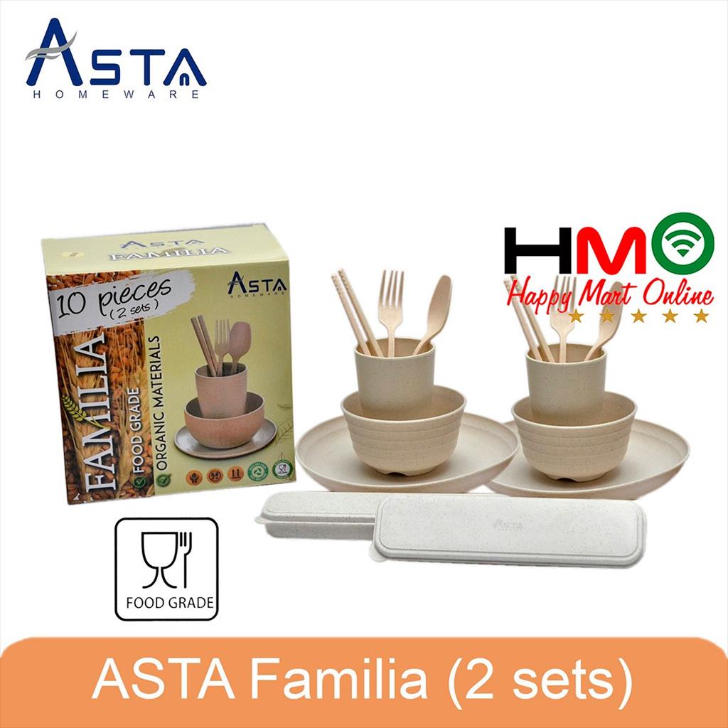 Piring Mangkuk Sendok Jerami Alat Makan Set Jerami Asta Familia
