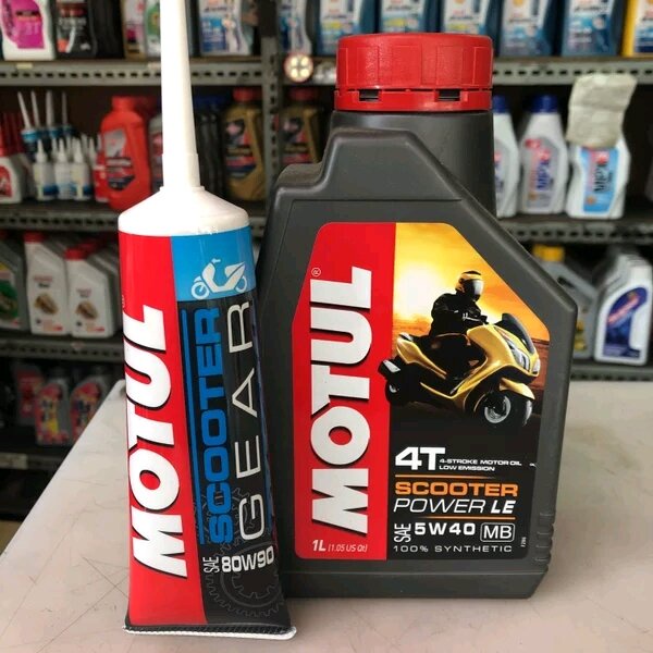 Oli motul scooter power le 1liter 5w40 paket oli gardan