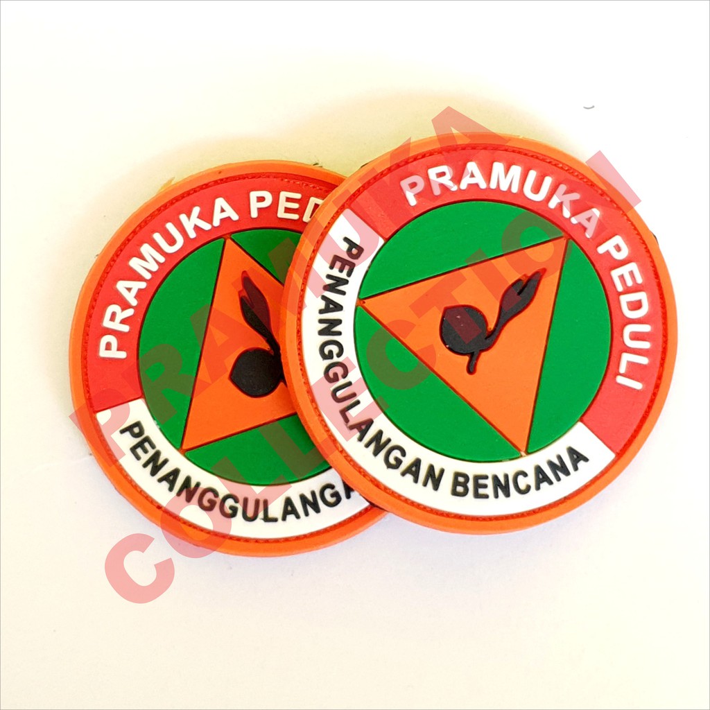 logo patch rubber PRAMUKA PEDULI tempelan emblem karet velcro tactical pramuka