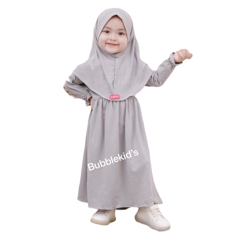 Gamis Hijab Anak Perempuan / Gamis Shakira Size L (2 tahun-4 tahun) Pakain Muslim Balita Polos