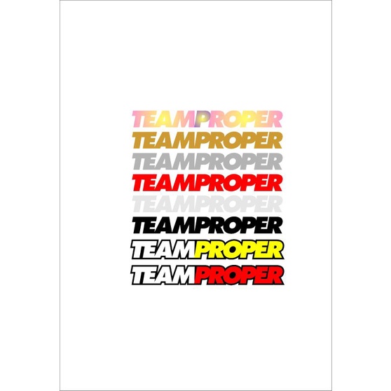 STICKER TEAMPROPER CUTTING