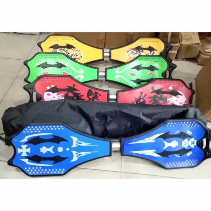 Termurah Skateboard Goyang Motif Waveboard Skate Board Swayboard 2 Roda - Biru