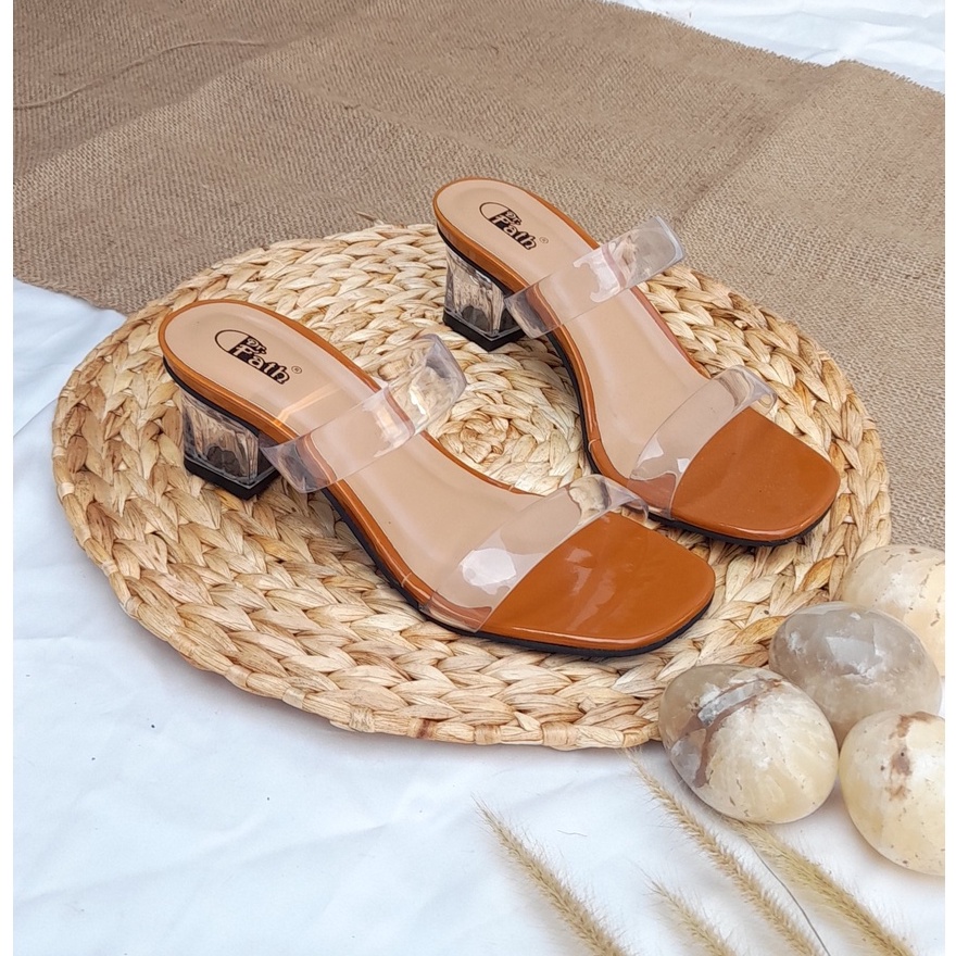 Sandal Heels Kaca wanita 5cm Ban 2 Jelly
