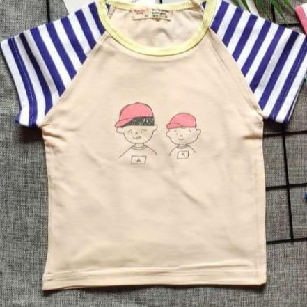 Baju Anak Laki Laki Import Raglan Garis Kaos Spandex Atasan Premium Quality 6 Bulan - 3 Tahun Balita