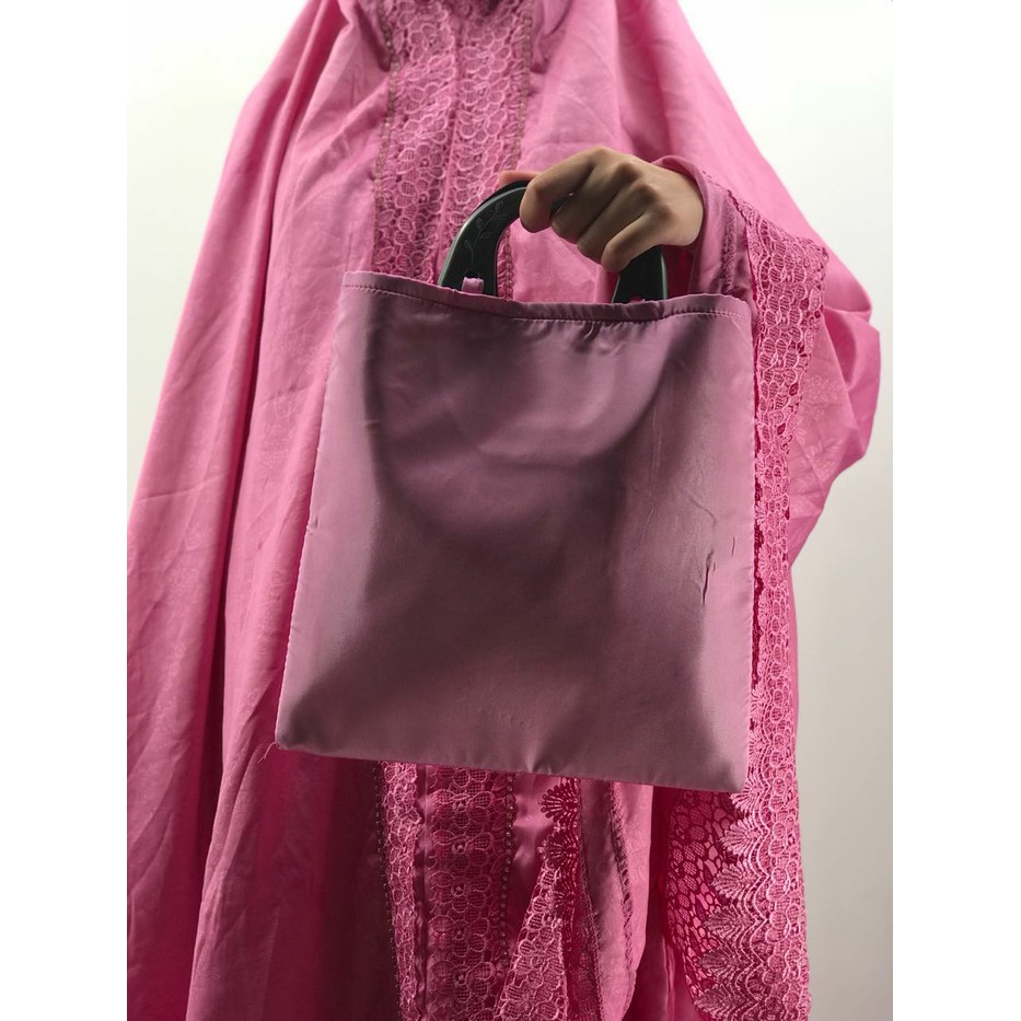 mukena velvet terbaru Mukena Bella Sutra Velvet Swarosky Pink murah dan bagus