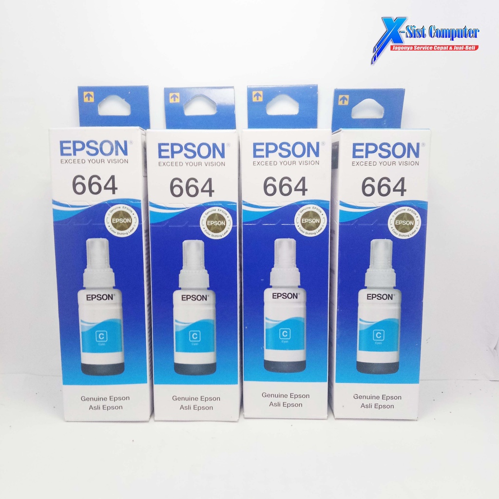 Jual Tinta Epson 664 Cmyk Originalfor Epson L100l110l120 L200l210l220 Shopee Indonesia 9603