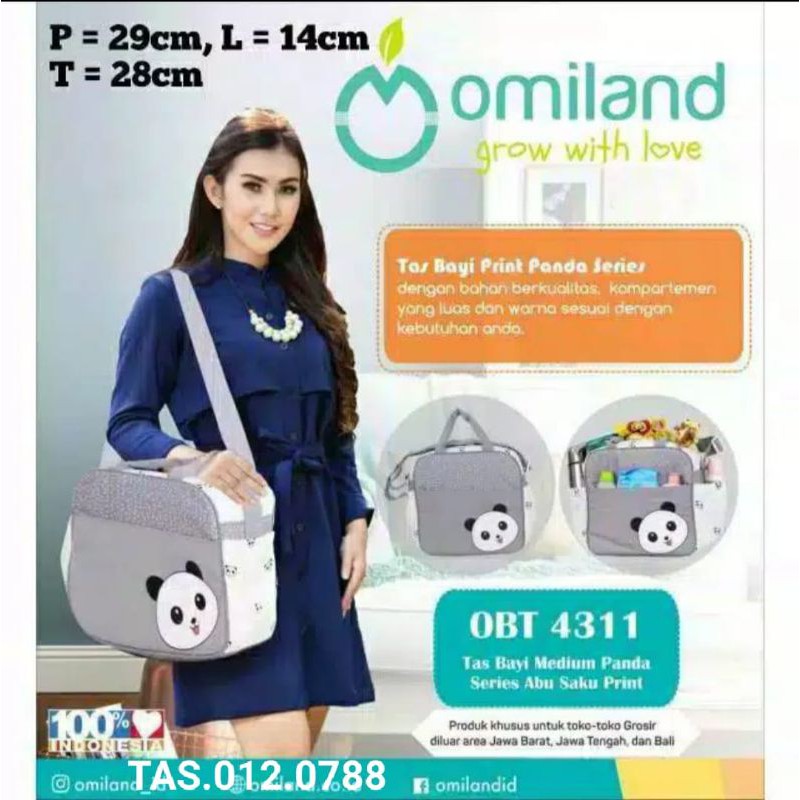 Tas bayi Kecil.medium besar panda series omiland OBT 4311/ Perlengkapan bayi baru lahir