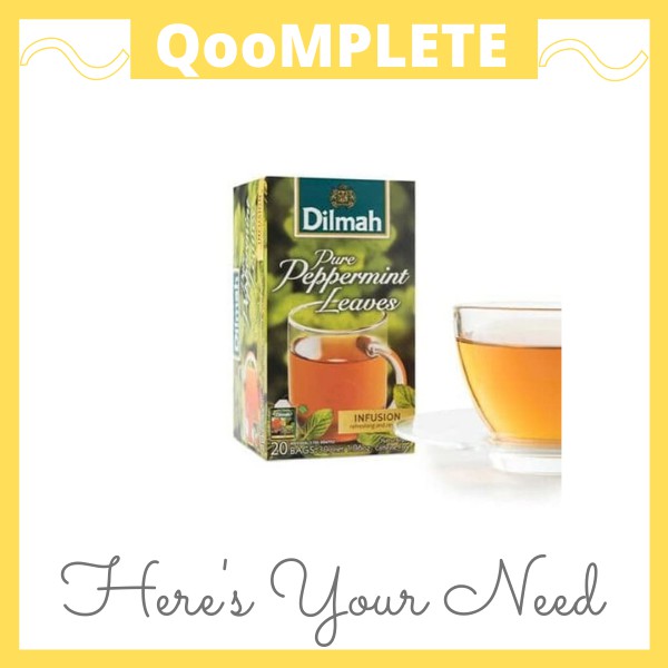 

DILMAH PURE PEPPERMINT LEAVES - NATURALLY CAFFEINE FREE - TEA BAGS 20