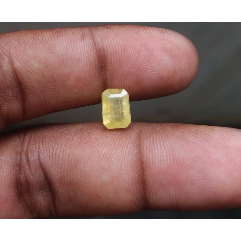 Natural Yellow Sapphire Corondum Batu yellow safir yakut tanzania Dim 8.5x6x5