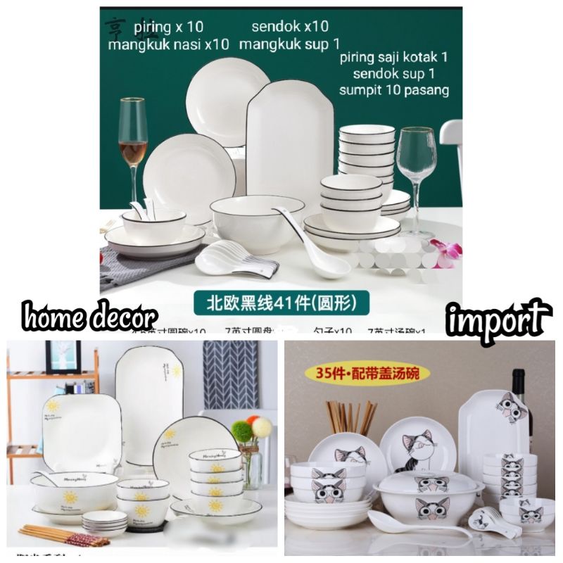Dinner set keramik import / piring keramik / piring makan set import