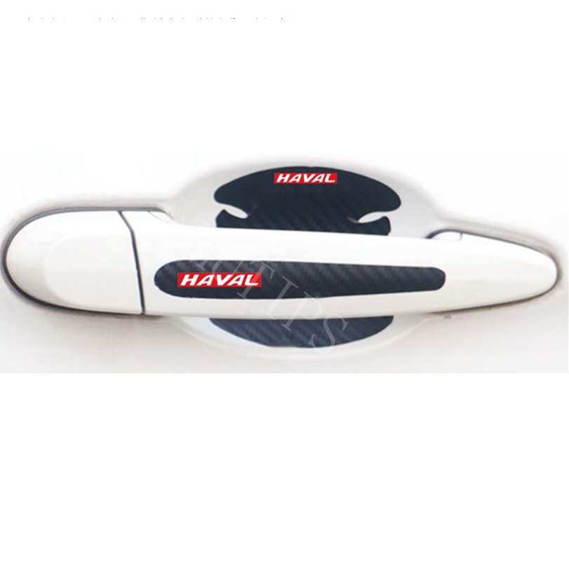 Haval 8Pcs Stiker Pelindung Handle Pintu Mobil Bahan Karbon Fiber Untuk H6 Jolion H2 H2s H1 2021 2022 H5 M4 H9