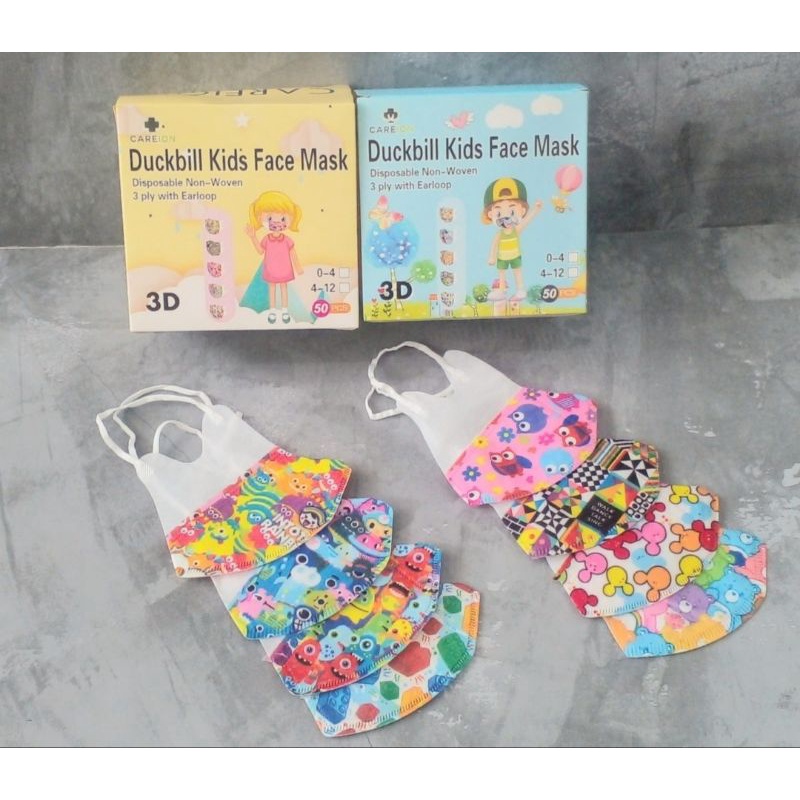 Masker duckbill bayi usia 6 bl - 4 th dan anak 4 - 10 th