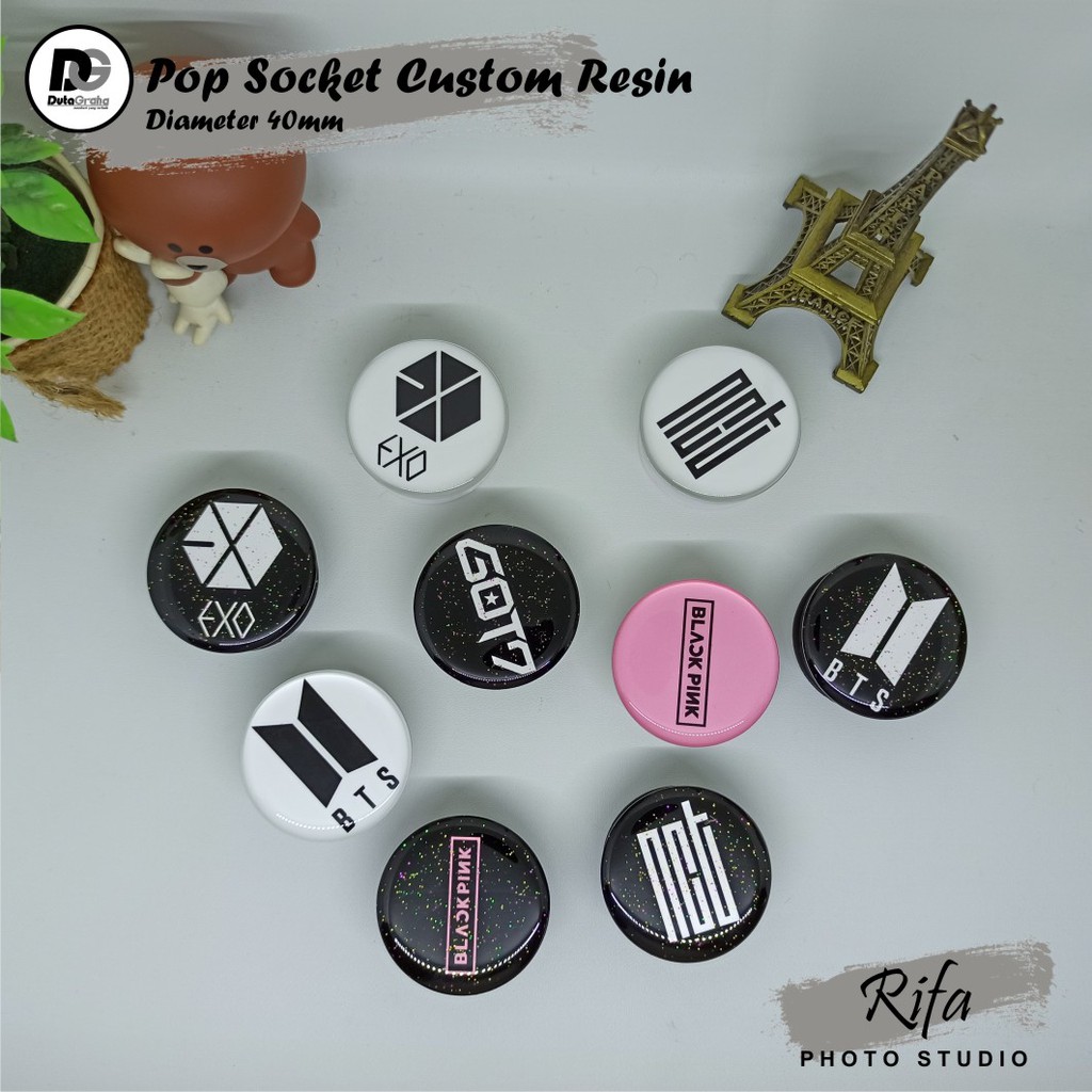 [Custom] Griptok Pop Socket Popsocket Resin Glitter / Non Glitter Image 9