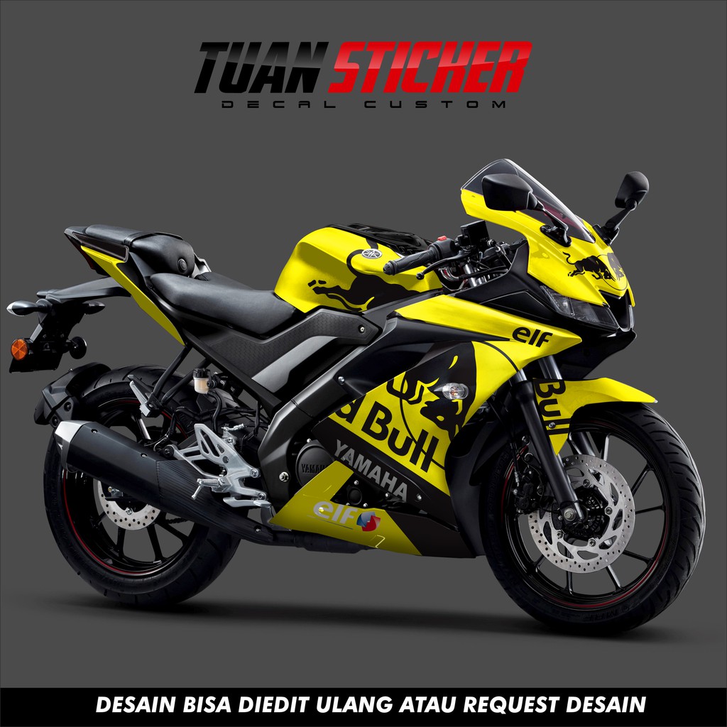 Sticker Striping Decal Yamaha R15 V3, Sticker Decal R15 V3, Sticker R15, striping R15 V3 Yellow Bull