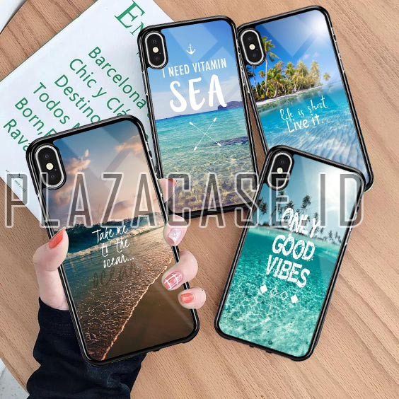 [P43] SEA QUOTES HARDCASE 2D GLOSSY FOR S20 ULTRA RENO 4 Y30 Y50 A21S M31 M30S RENO 3 REALME NARZO