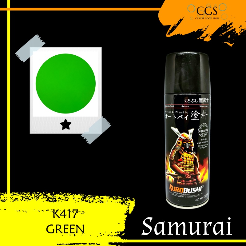 Pilok Samurai GREEN K417 - pilok samurai hijau - cat hijau kawasaki ninja - pilox samurai hijau - pi