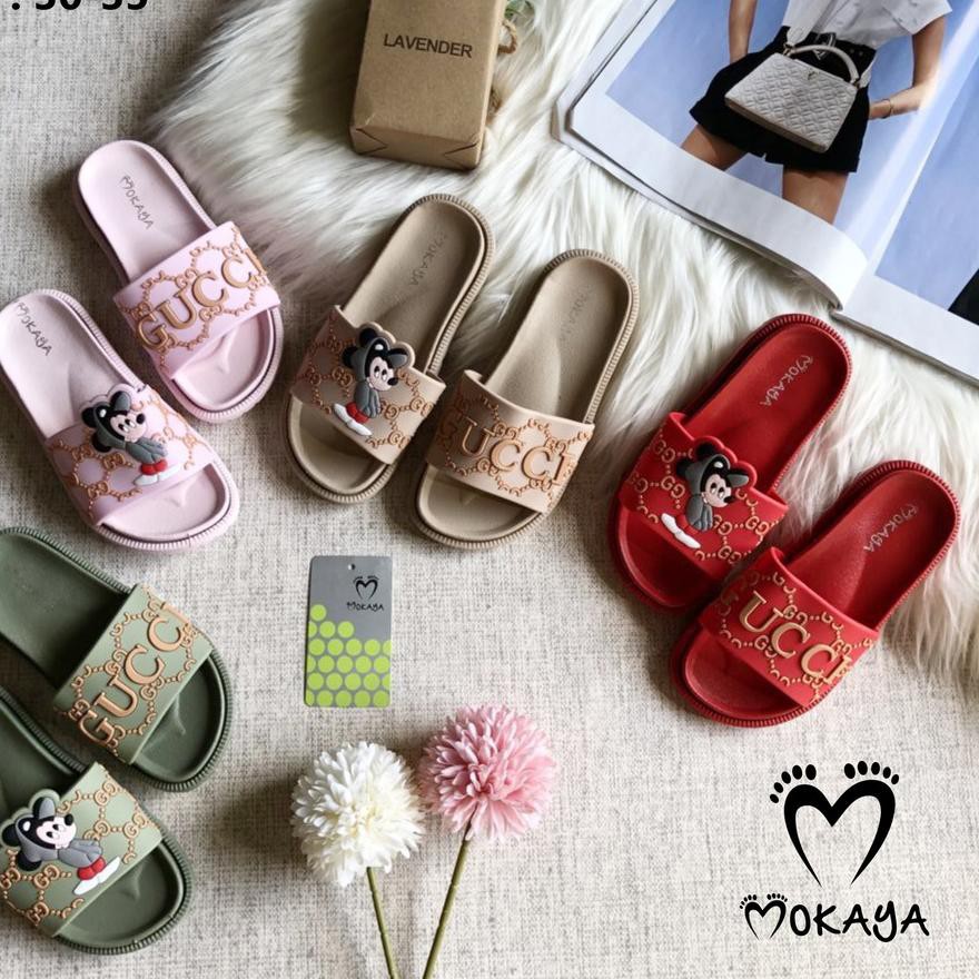 GROSIR  Sandal Slop Anak Mickey Mouse Gucci Import Mokaya/Sz 30-35 (2028) ♣