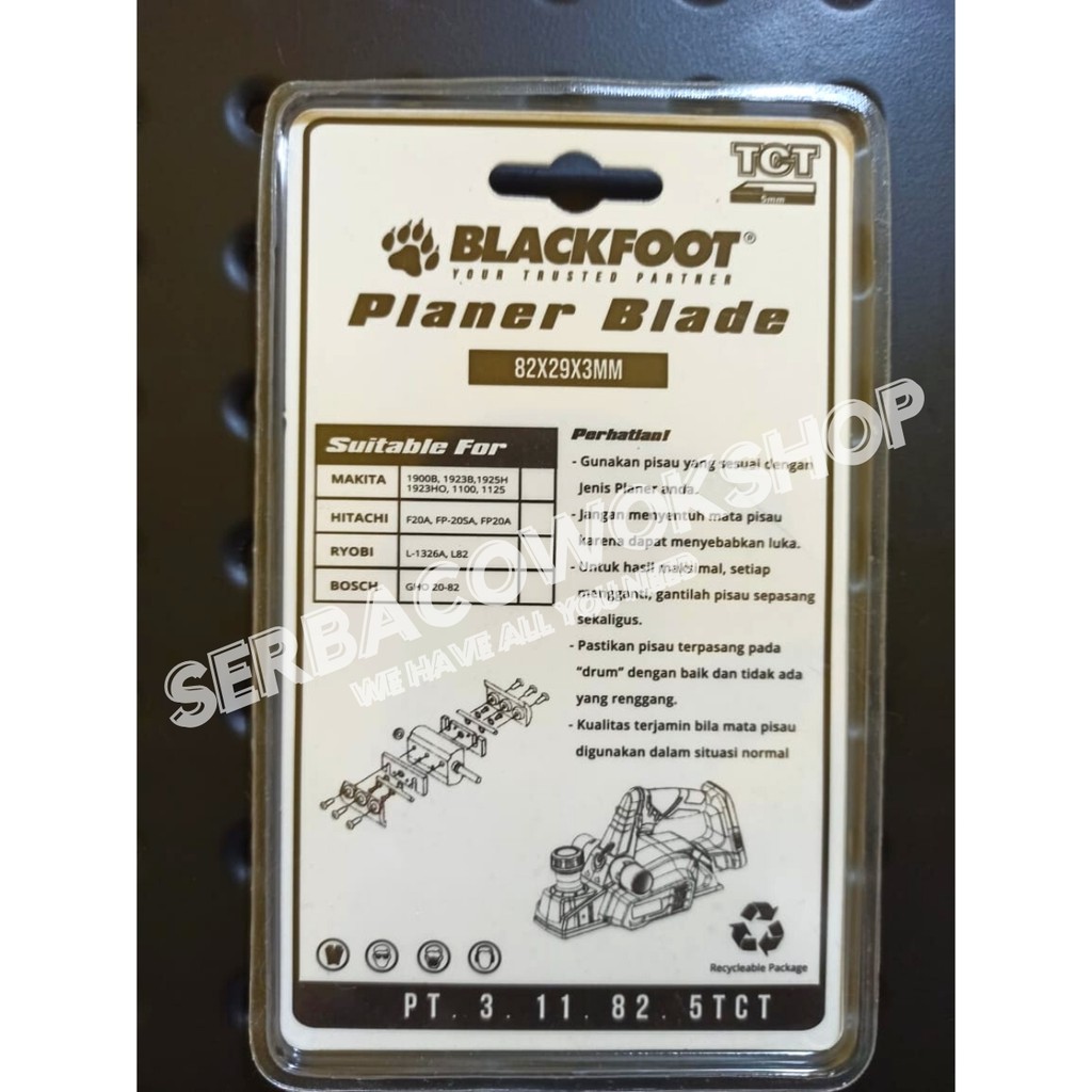 Blackfoot Planner Blade TCT 5 mm Mata Serut Listrik 82x29x3 mm Termurah Berkualitas