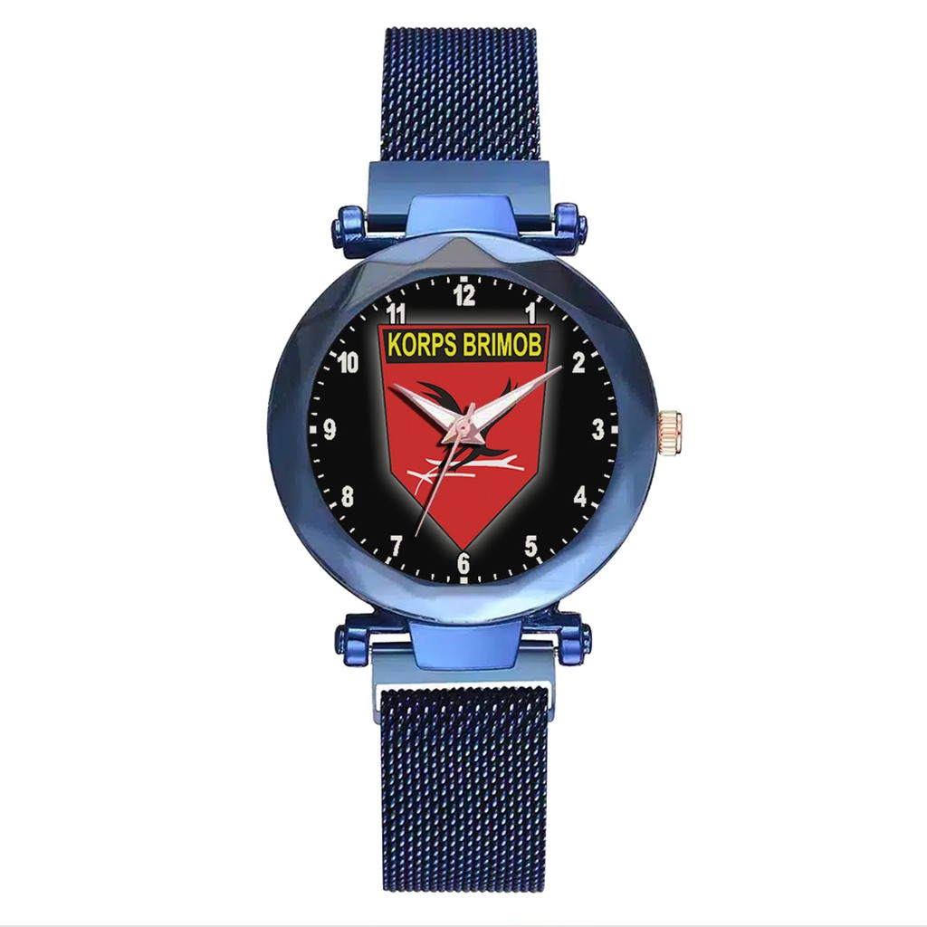 Jam Tangan Wanita Custom - KORPS BRIMOB Free Box &amp; Batre Cadangan