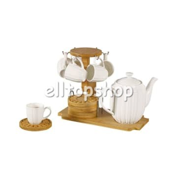 TEKO & CANGKIR TEA 14 PCS SET LINER KERAMIK DELIZIOSO SUPER CANTIK