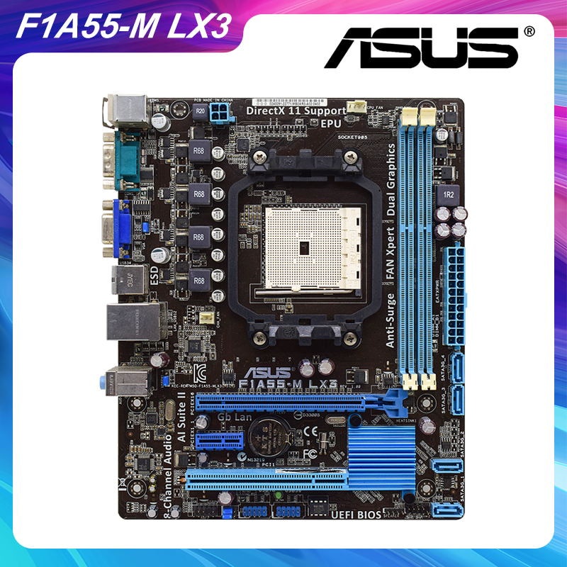 PREORDER ASUS F1A55-M LX3 Socket FM1 AMD A55M A55 Desktop PC Motherboard DDR3 32GB PCI-E X16 8×USB2.