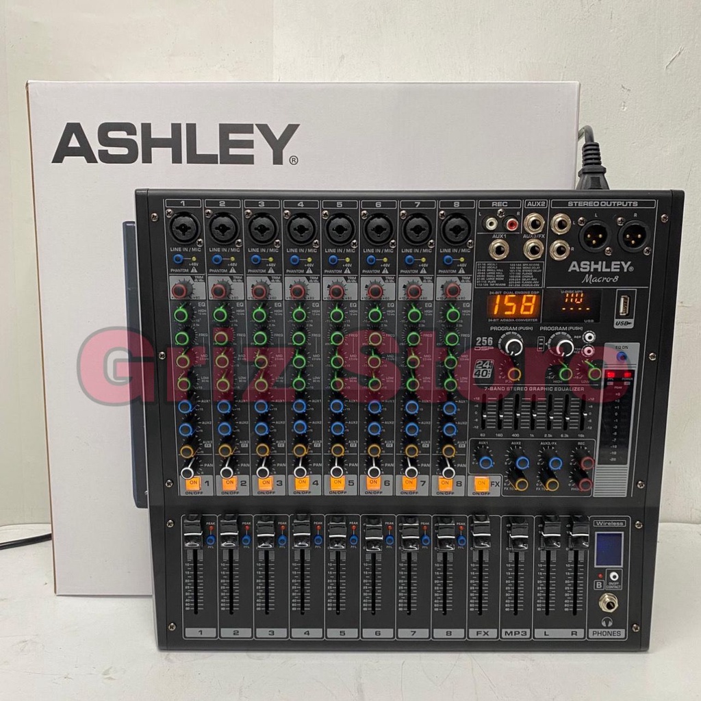 Mixer Audio Ashley Macro 8 Original 8 Channel Bluetooth USB Macro8