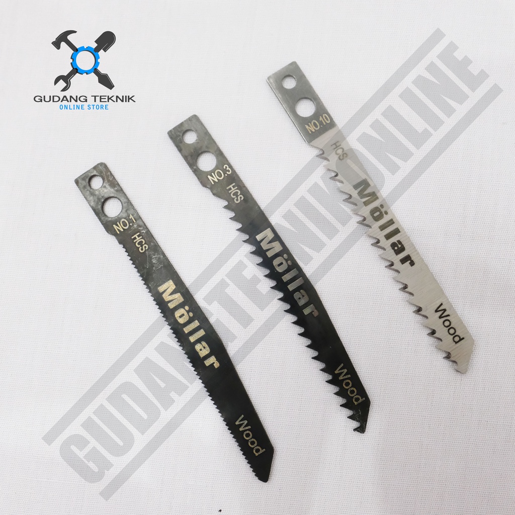 (1SET ISI 5PCS) Mata Jigsaw Set 5Pcs MOLLAR No 1 3 10  / Mata Gergaji Kayu Jigsaw Blade MOLLAR No.1 No.3 No.10 5pcs