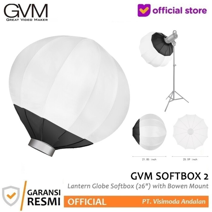 GVM SOFTBOX 2 26" Lantern Globe Softbox with Bowen Mount