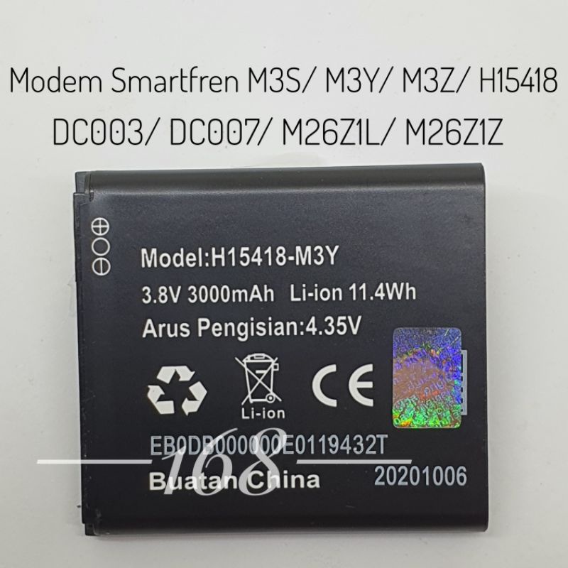 Baterai Batre Batere Modem Smartfren Mifi 4g Andromax m3y m3s m3z DC003 DC007 M26Z1L M26Z1Z H15418