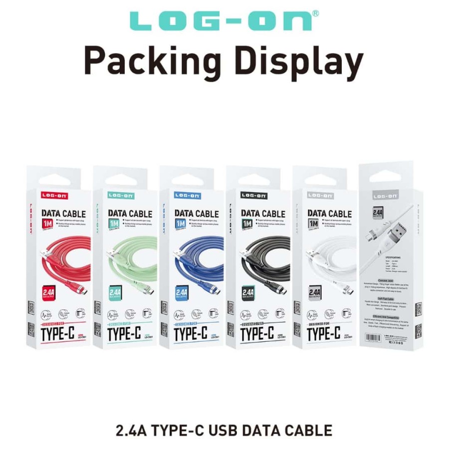 KABEL DATA LOG ON LO-CB61 TYPE-C 2,4A 1M QUICKLY CHARGER