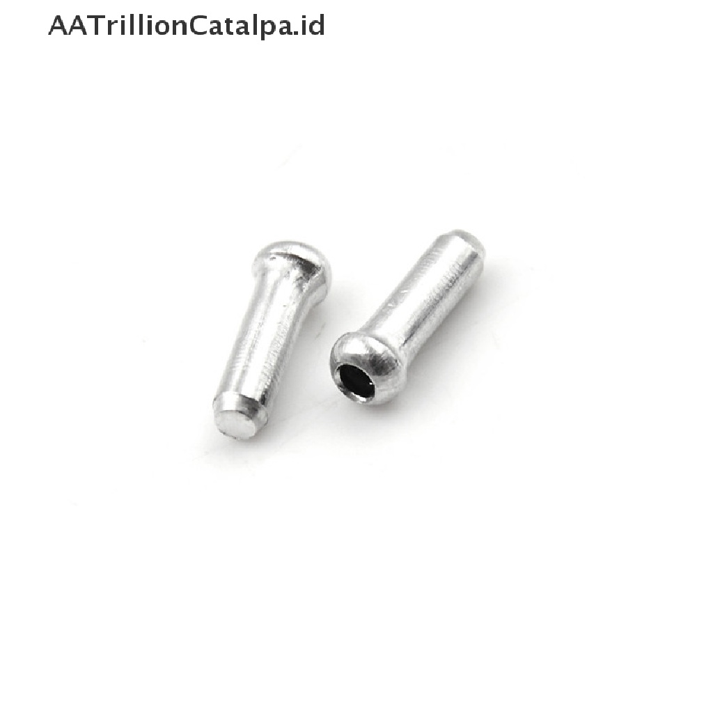 (AATrillionCatalpa) 100pcs Tutup Ujung Kabel Rem Sepeda Bahan Aluminum Warna Silver