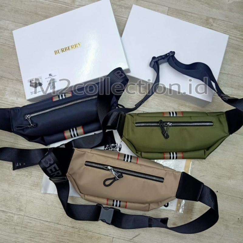 waistbag Burberry Belt Bag tas pinggang nylon premium impor