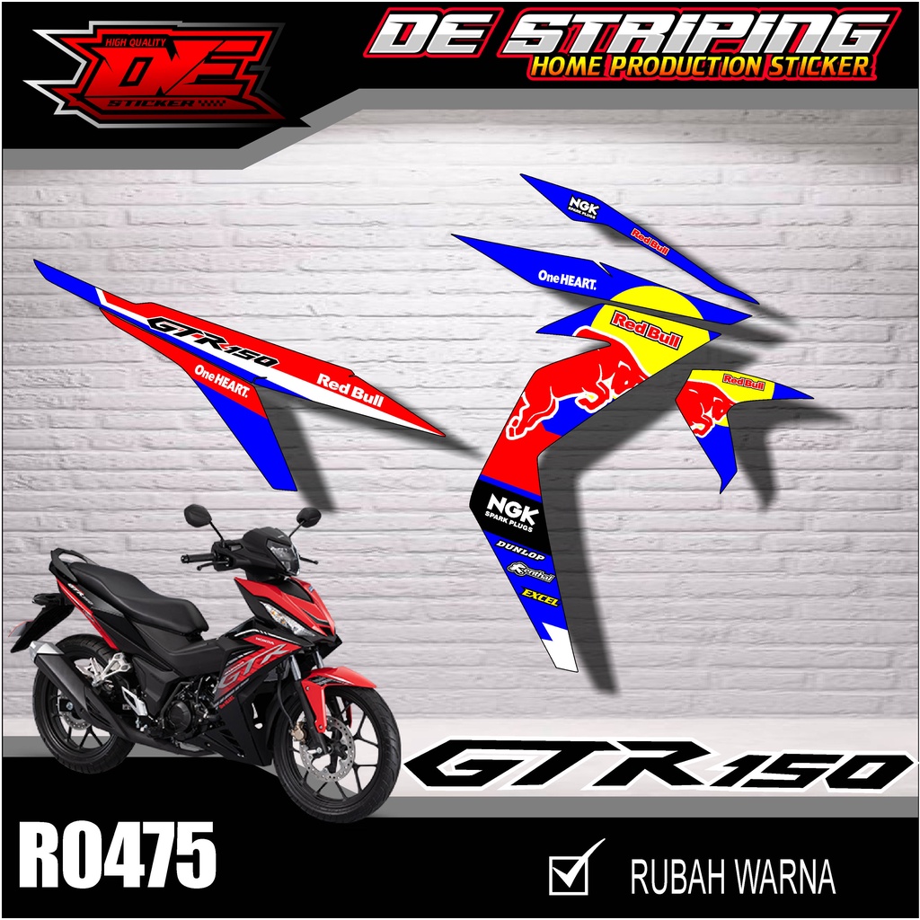 Striping Variasi Motor GTR 150 Motif Red Bull keren Semi Full R0475