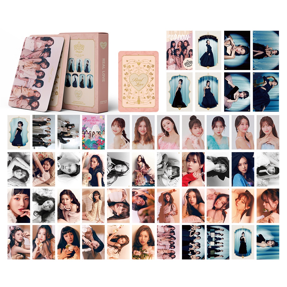 55pcs / Box Kartu Lomo Foto KPOP OH MY GIRL Album REAL LOVE