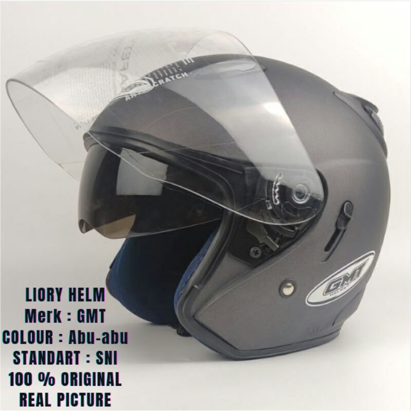 Helm Motor Half Face Double Visor GMT/Helm Centro /Helm SNI/Helm Pria Wanita Dewasa Original