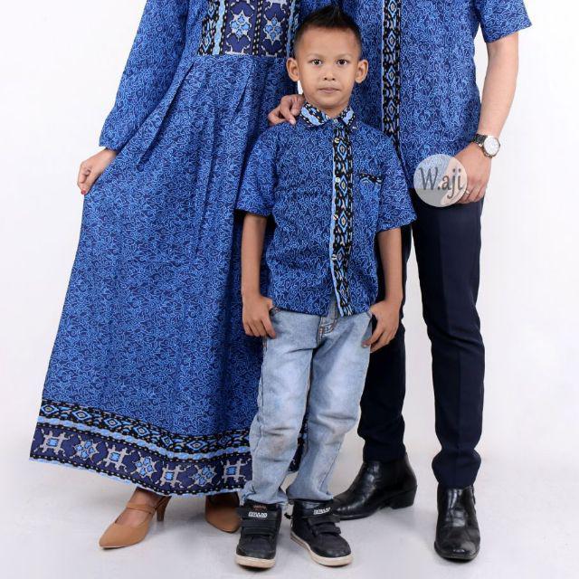 Bisa Request Batik Couple keluarga sania ruffle ori ndoro jowi dnt-Hem anak M