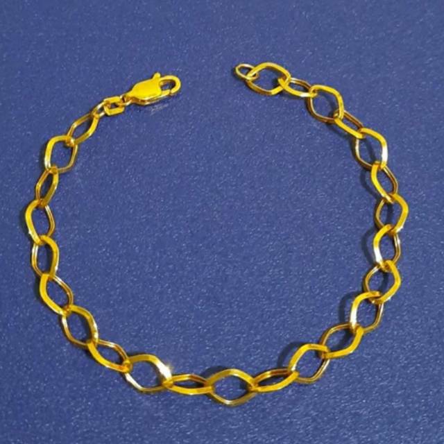 Simple Bracelet Gelang Rantai Mocca variasi Gold Emas asli model