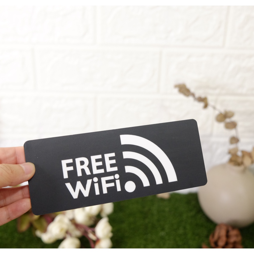 Free Wifi Sign Board Papan Akrilik Signage