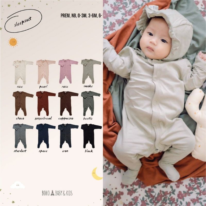 Bohopanna Bohobaby Sleepsuit Bayi 0-12M Baju Tidur Bayi Piyama Bayi