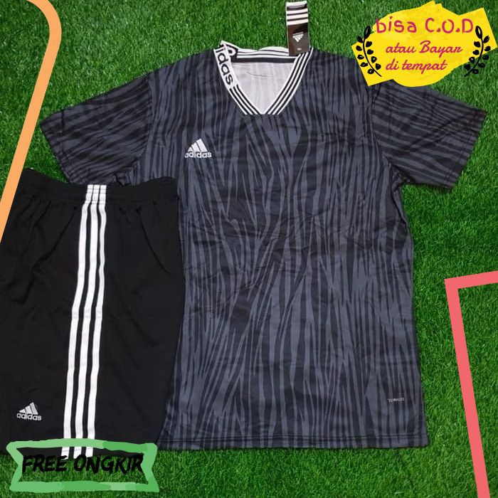 [COD]1101 BAJU FUTSAL / BAJU KAOS BOLA PRIA DEWASA MURAH ADIDAS FANTASY HITAM IMPORT GRADE ORI