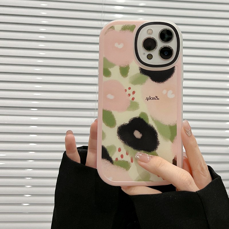 Soft Case Silikon Motif Lukisan Bunga Mata Besar Untuk IPhone 7 8 Plus X XR XS Max 11 Pro Max 12 13 Pro Max SE 2020