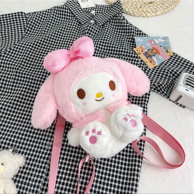 TAS RANSEL ANAK BONEKA BULU HALUS RABBIT MELODI