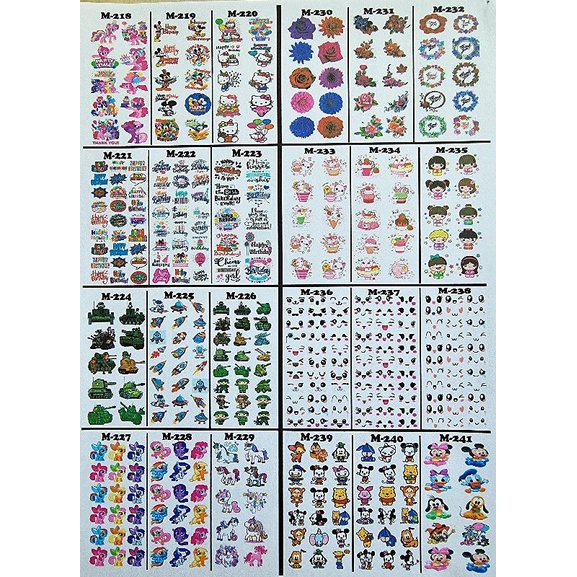 

Edible stamp / edible picture / stiker makanan dan minuman M218-M241