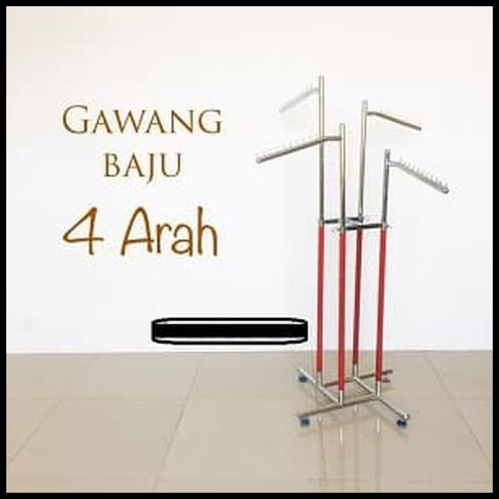Gawang Baju 4 Arah Gantungan Baju / Hanger 4 Arah / Display Toko